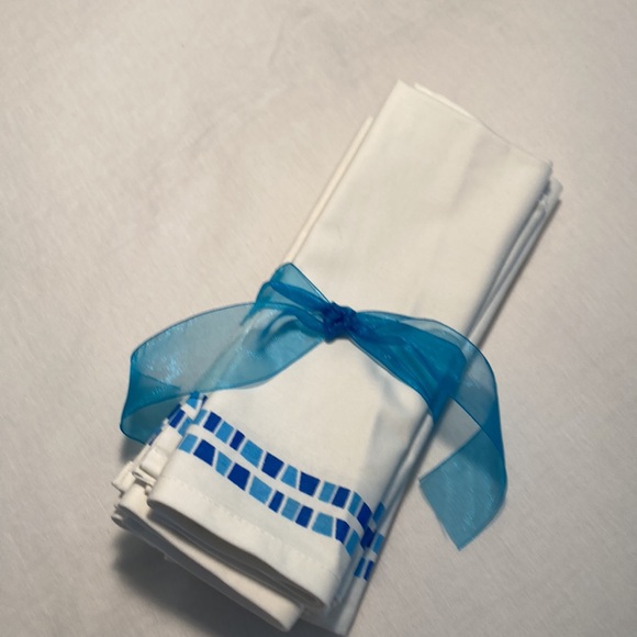 Sea glass mosaic Napkins (8) made in India NWOT - Picture 11 of 13